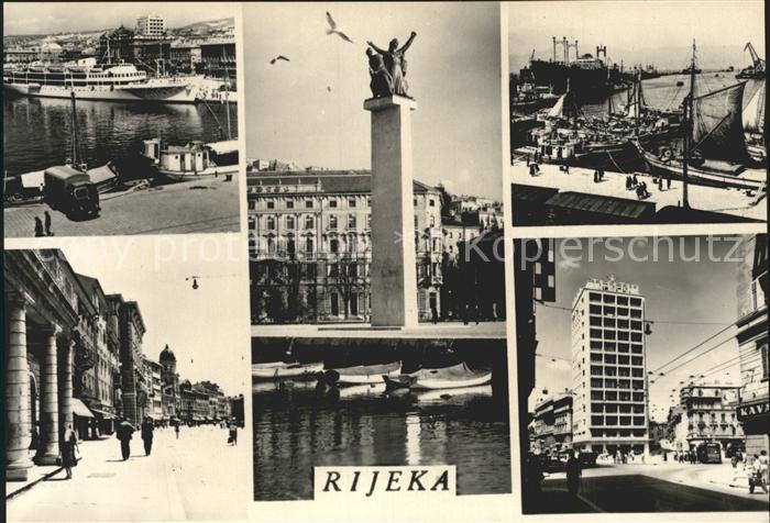 Rijeka Fiume Teilansichten Denkmal Hafen Hochhaus