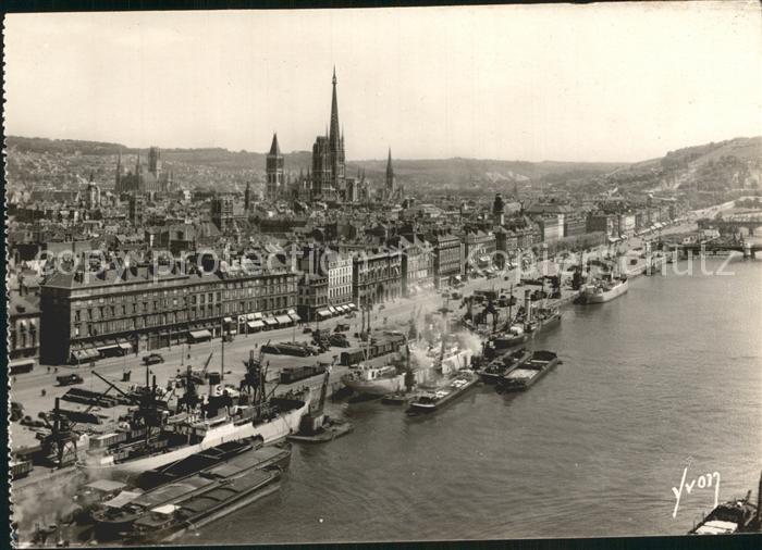 Rouen Les quais vus du pont transbordeur