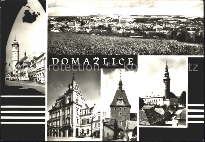 Domazlice Panorama Turm Rathaus Stadttor Kirche