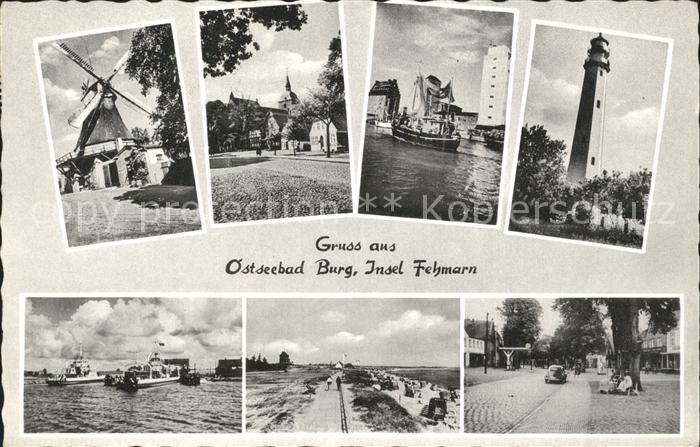 Burg Fehmarn Muehle Fischkutter Leuchtturm Seebruecke Promenade