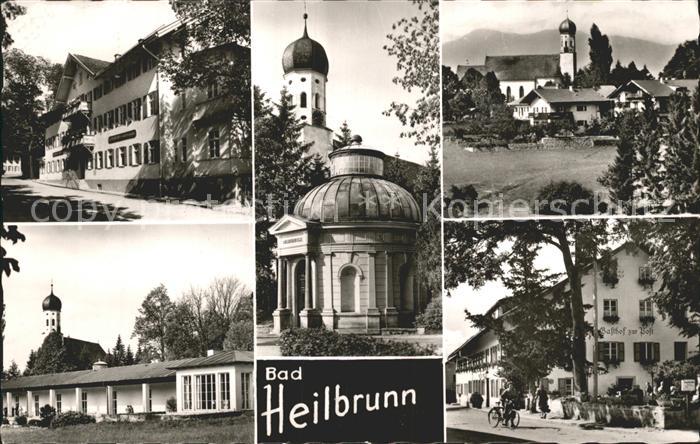 Bad Heilbrunn Strassenpartie Kirche Gasthof zur Post