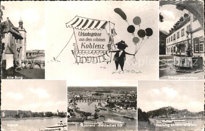 Koblenz Rhein Alte Burg Schaengelbrunnen Schloss Deutsches Eck Festung Ehrenbrei