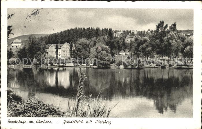 Braunlage Harz Gondelteich mit Huetteberg