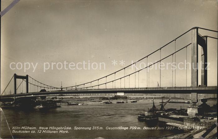 Koeln Rhein Neue Haengebruecke Koeln Muelheim