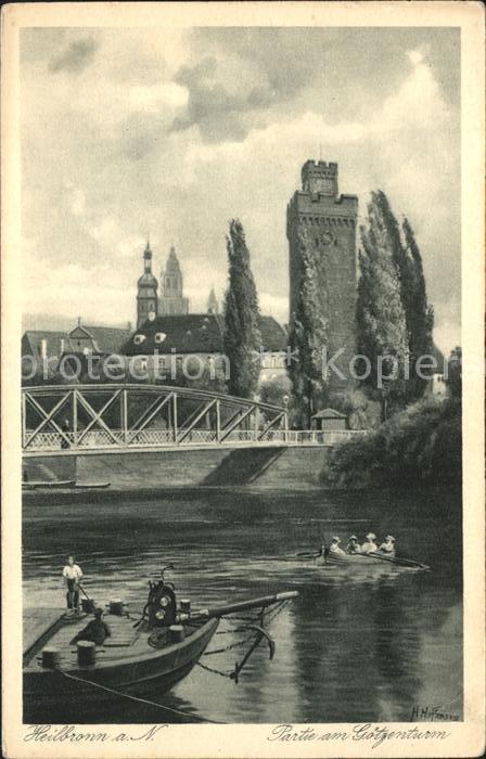 Heilbronn Neckar Partie am Goetzenturm