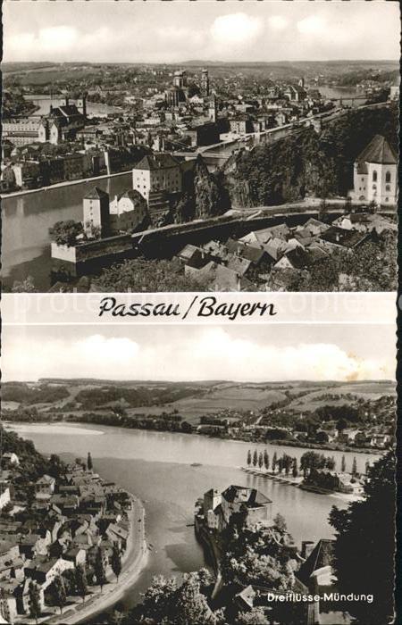 PAssAU Bayern Panorama Dreifluesse Muendung
