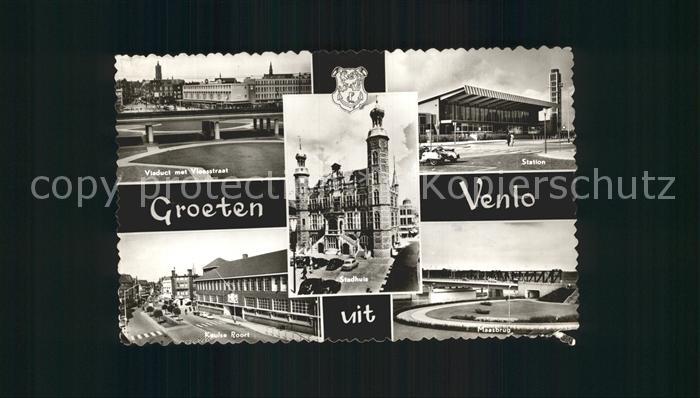 Venlo Viaduct met Vleesstraat Station Keulse Poort Stadthuis Maasbrug