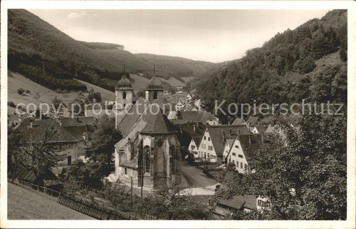 Wiesensteig Ortsblick mit Kirche