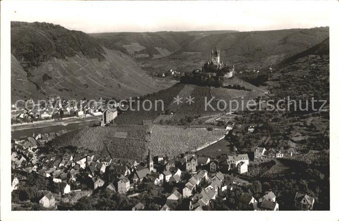 Cochem Mosel Blick von der Umkehr Schloss