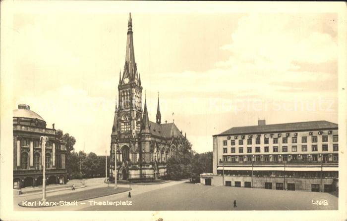 Karl-Marx-Stadt CHEMNITZ Theaterplatz Kirche