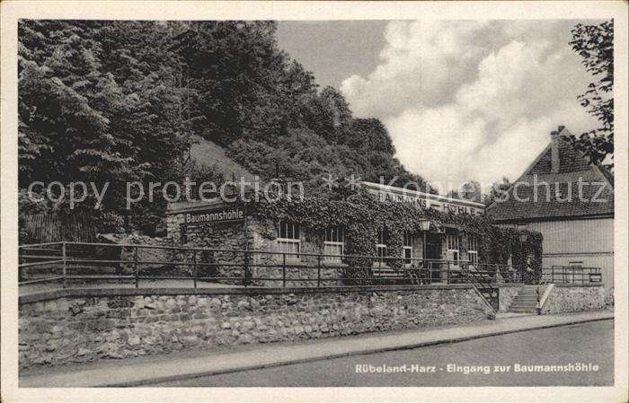 Ruebeland Harz Eingang zur Baumannshoehle