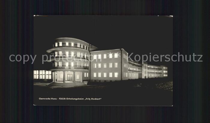 Gernrode Harz FDGB Erholungsheim Fritz Heckert bei Nacht