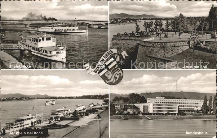 Bonn Rhein Rheinbruecke Am alten Zoll Rheinpartie Bundeshaus