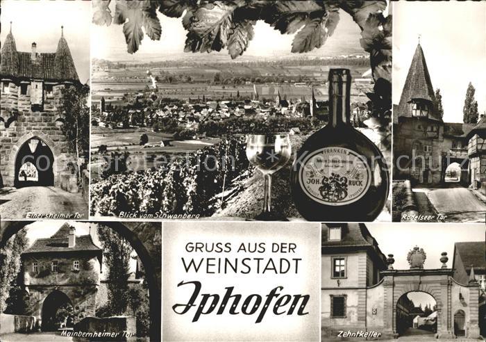 Iphofen Einersheimer Tor Panorama vom Schwanberg Roedelseer Tor Mainbernheimer T
