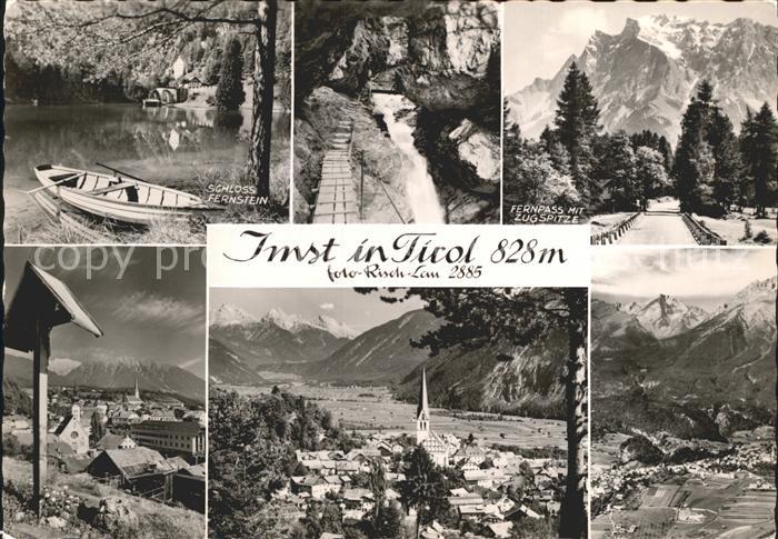 Imst Tirol Schloss Fernstein Boot Fernpass mit Zugspitze Wegekreuz Panorama Tota
