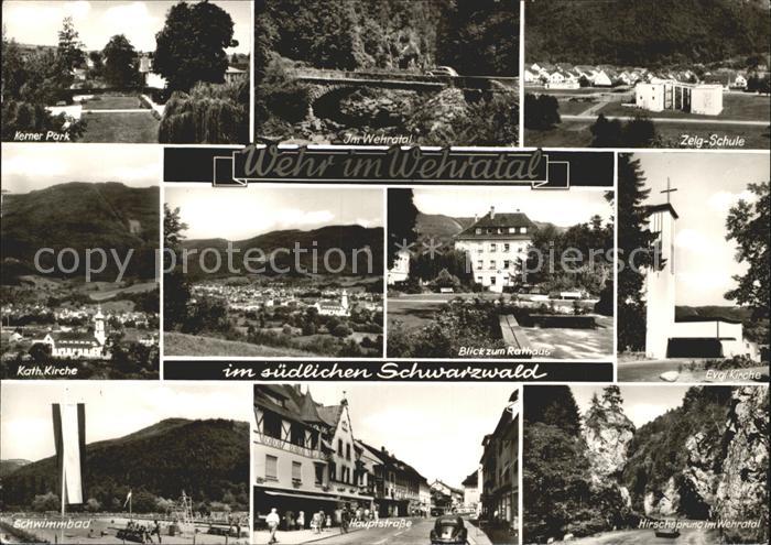Wehr Baden Kerner Park Wehratal Zelg Schule Kath Kirche Total Rathaus Ev Kirche