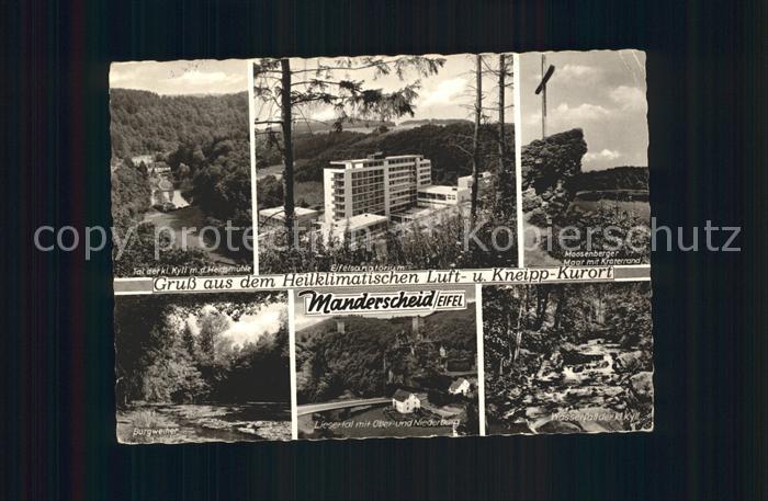 Manderscheid Eifel Kl Kylltal Heidsmuehle Eifelsanatorium Burgweiher Liesertal m