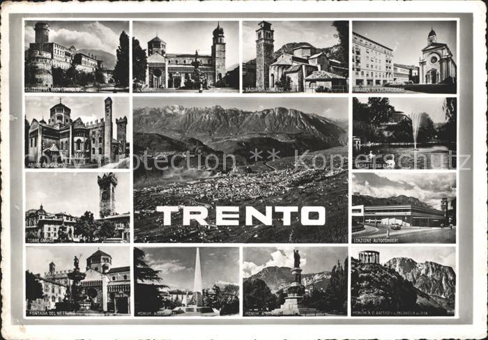 Trento Panorama con le Dolomiti Castello del Buon Consiglio Il Duomo Abside del