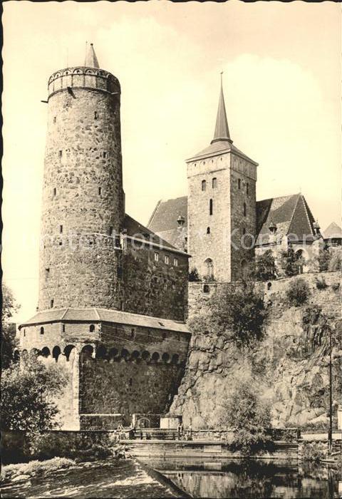 Bautzen Sachsen Alte Wasserkunst mit Michaeliskirche an der Spree