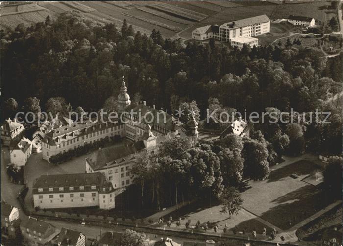 Berleburg Bad Schloss und Naturheilklinik Odeborn Fliegeraufnahme