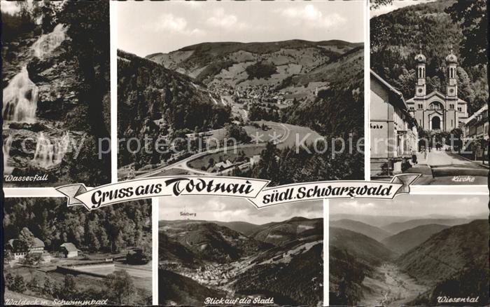 Todtnau Schwarzwald BW Kirche Wiesental Wasserfall