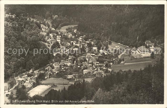 Schwarzburg Thueringer Wald Blick von Annal Luisen Hoehe