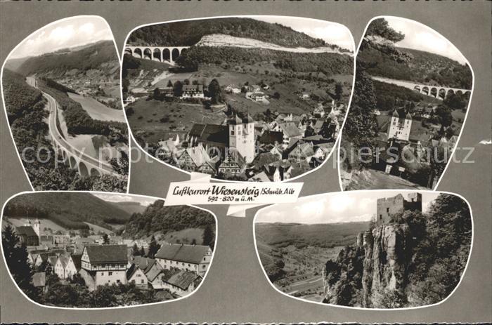 Wiesensteig Burgruine Viadukt Kirche