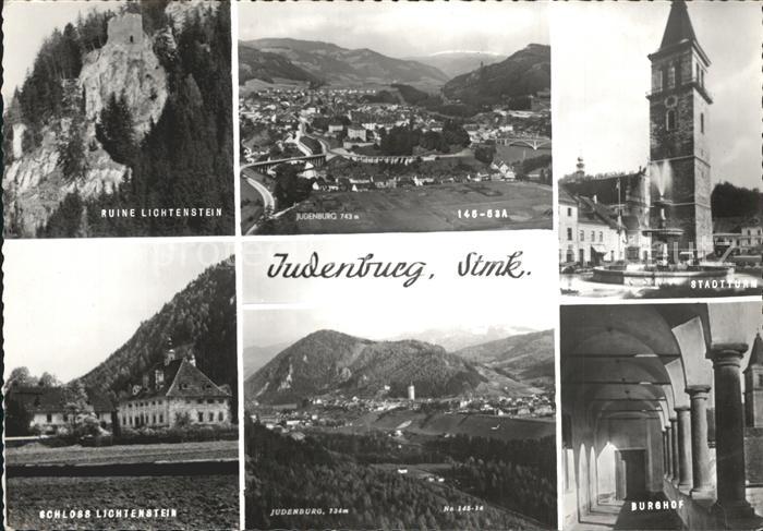 Judenburg Steiermark Ruine Lichtenstein Schloss Lichtenstein Burghof Stadtturm