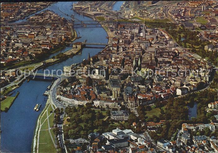 BREMEN  CITY Stadtzentrum Fliegeraufnahme
