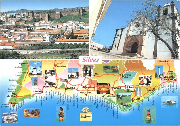 Silves Karte Stadt