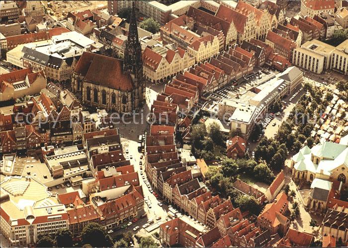 Muenster Westfalen Stadtzentrum Sankt Lambertikirche Prinzipalmarkt Fliegeraufna