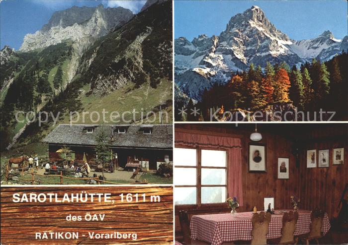 Raetikon Sarotlahuette Zwoelferkopf Zimba Huettenstube