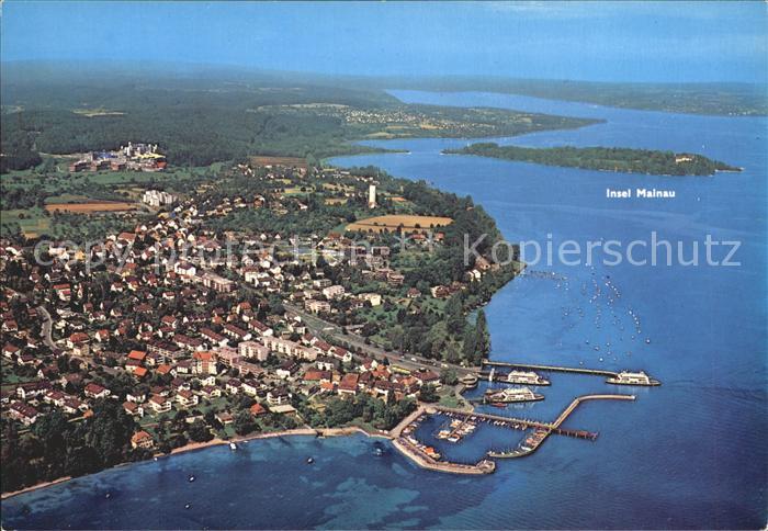 Staad Konstanz Allmannsdorf Faehrenhafen Fliegeraufnahme Insel Mainau