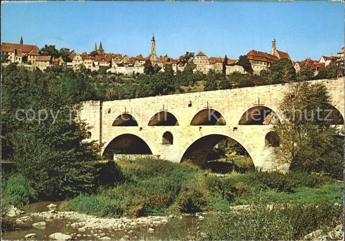 Rothenburg Tauber Doppelbruecke Taubertal