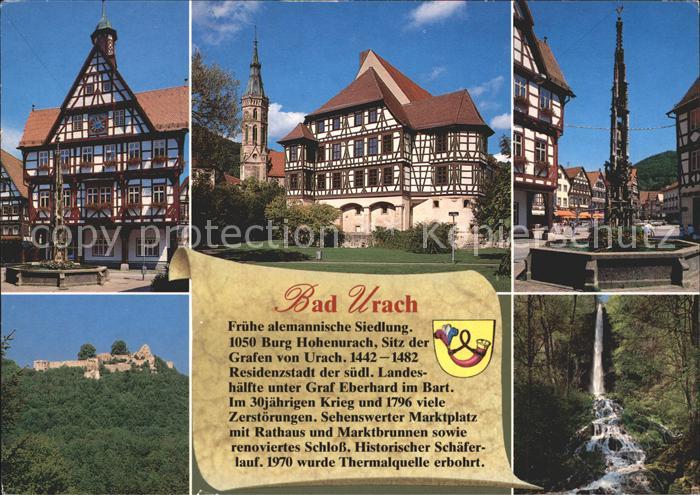 Bad Urach Rathaus Schloss Amanduskirche Marktbrunnen Burgruine