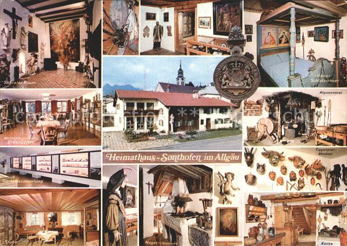 Sonthofen Oberallgaeu Heimathaus Stadt Sonthofen Alpsennerei Bibliothek Stube