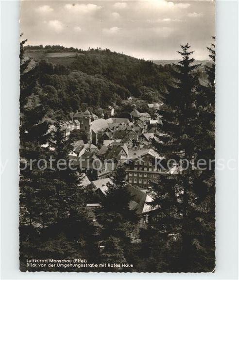 Monschau Montjoie NRW Blick von der Umgehungsstrasse mit Rotes Haus