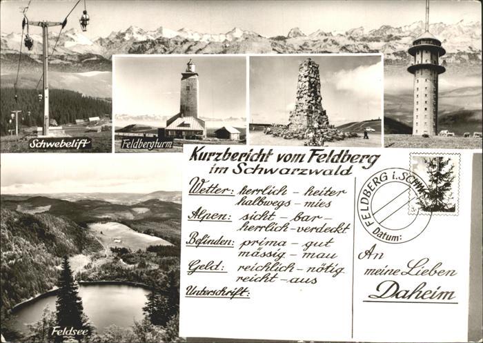 Feldberg Schwarzwald Schwebebahn Turm Feldsee