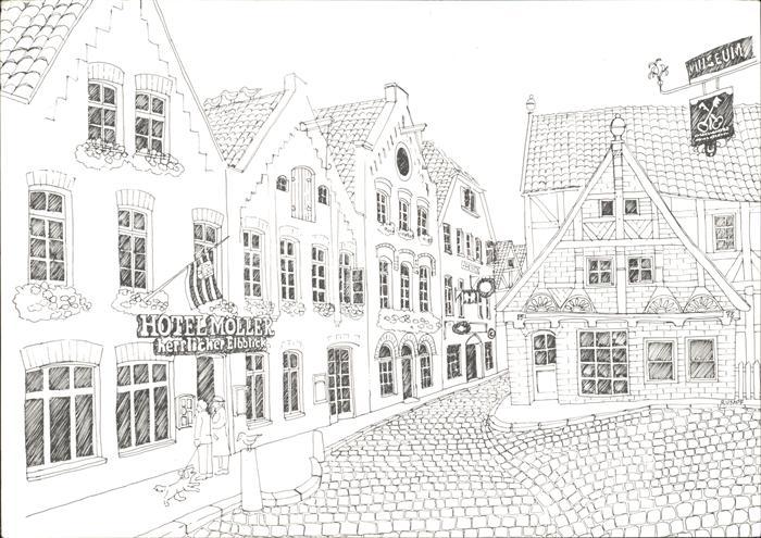 Lauenburg Elbe Hotel Moeller Kuenstlerkarte