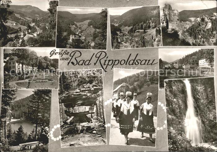 Bad Rippoldsau Schwarzwald Wasserfall Frauen in Tracht