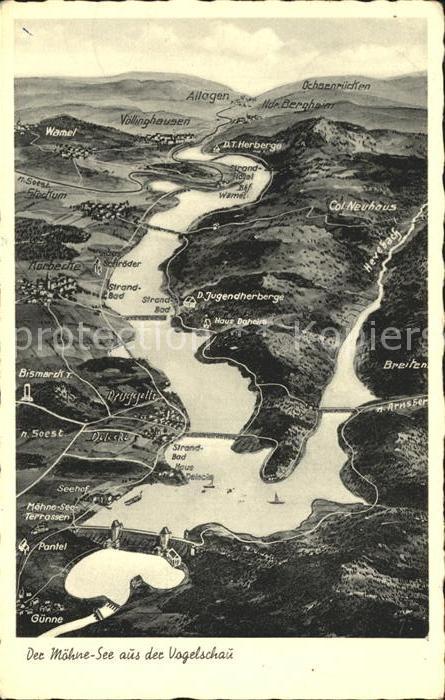 Moehnesee Panoramakarte