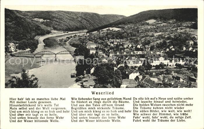 Karlshafen Bad Partie an der Weser mit Weserlied