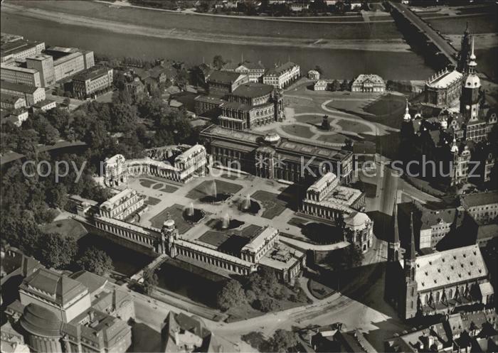 DRESDEN Elbe Fliegeraufnahme Zwinger
