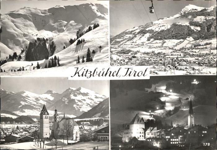 Kitzbuehel Tirol mit Seilbahn und Kirchenpartie