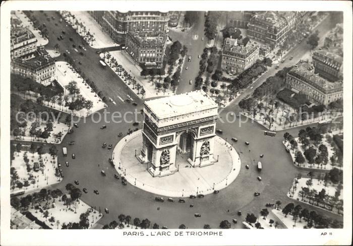 Paris Fliegeraufnahme Arc de Triomphe