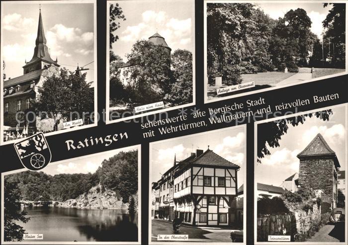 Ratingen mit Wehrtuermen Wallmauern See