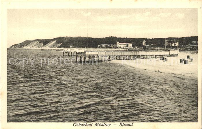 Misdroy Ostseebad Westpommern Strand mit Seebrücke