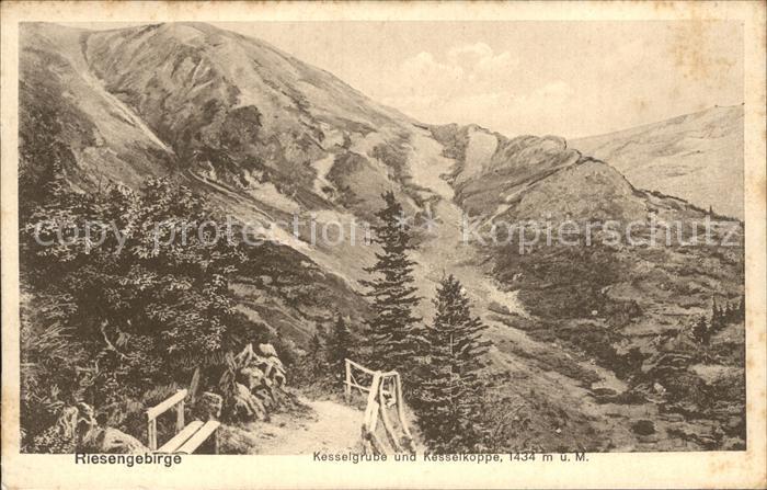 Riesengebirge Krkonose Karkonosze Kesselgrube und Kesselkoppe