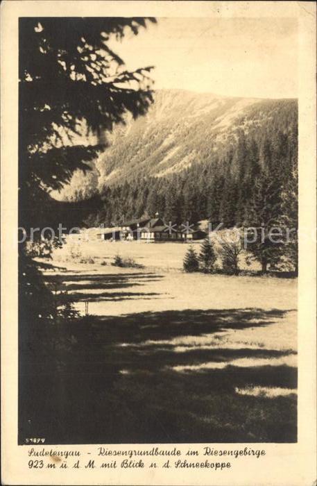 Sudetengau Riesengrundbaude mit Schneekoppe