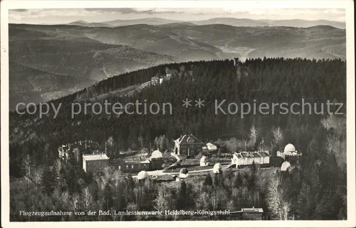 Heidelberg Neckar Fliegeraufnahme Landessternwarte Koenigsstuhl